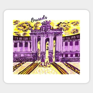 Yellow - Purple Brussels Sticker